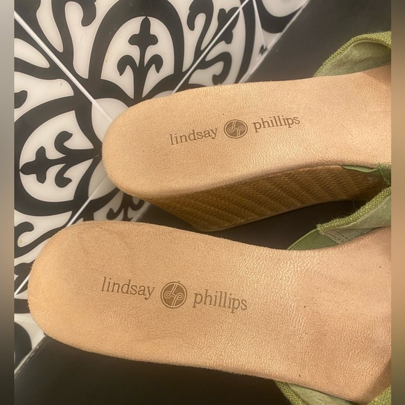 Lindsay Phillips Green Devon Wedge Sandal Size 10 - Picture 3 of 8
